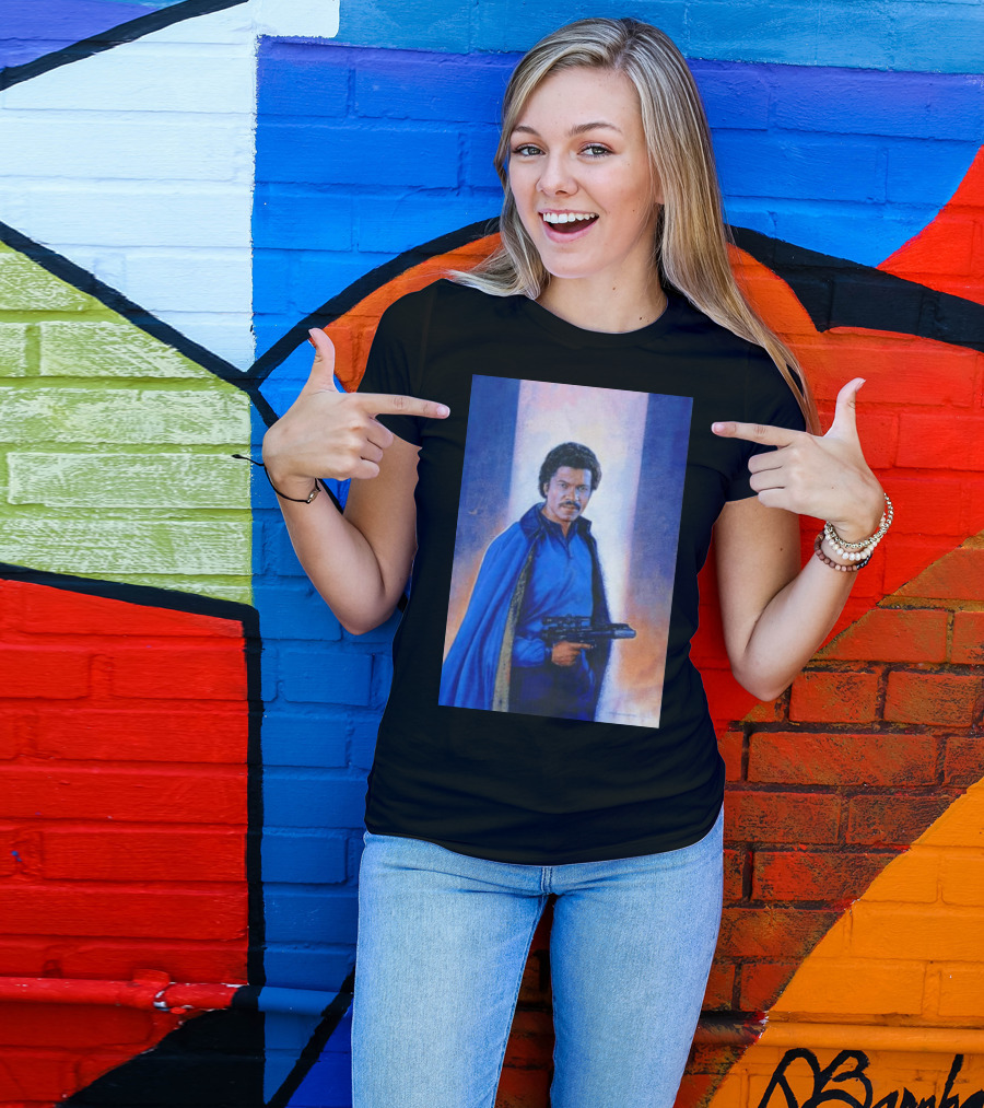 Lando Calrissian Holding Blaster Star Wars Character T-Shirt