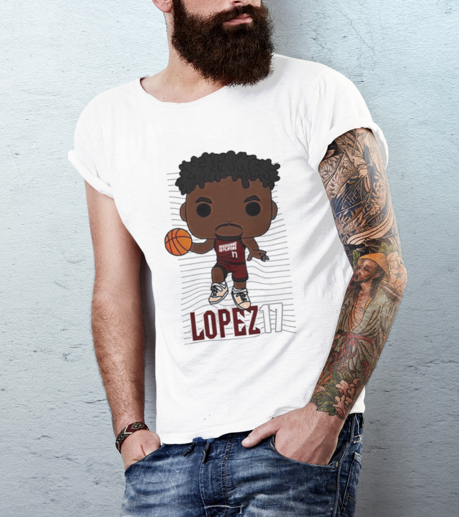 Lopez 17 Basketball Chibi Dribble T-Shirt