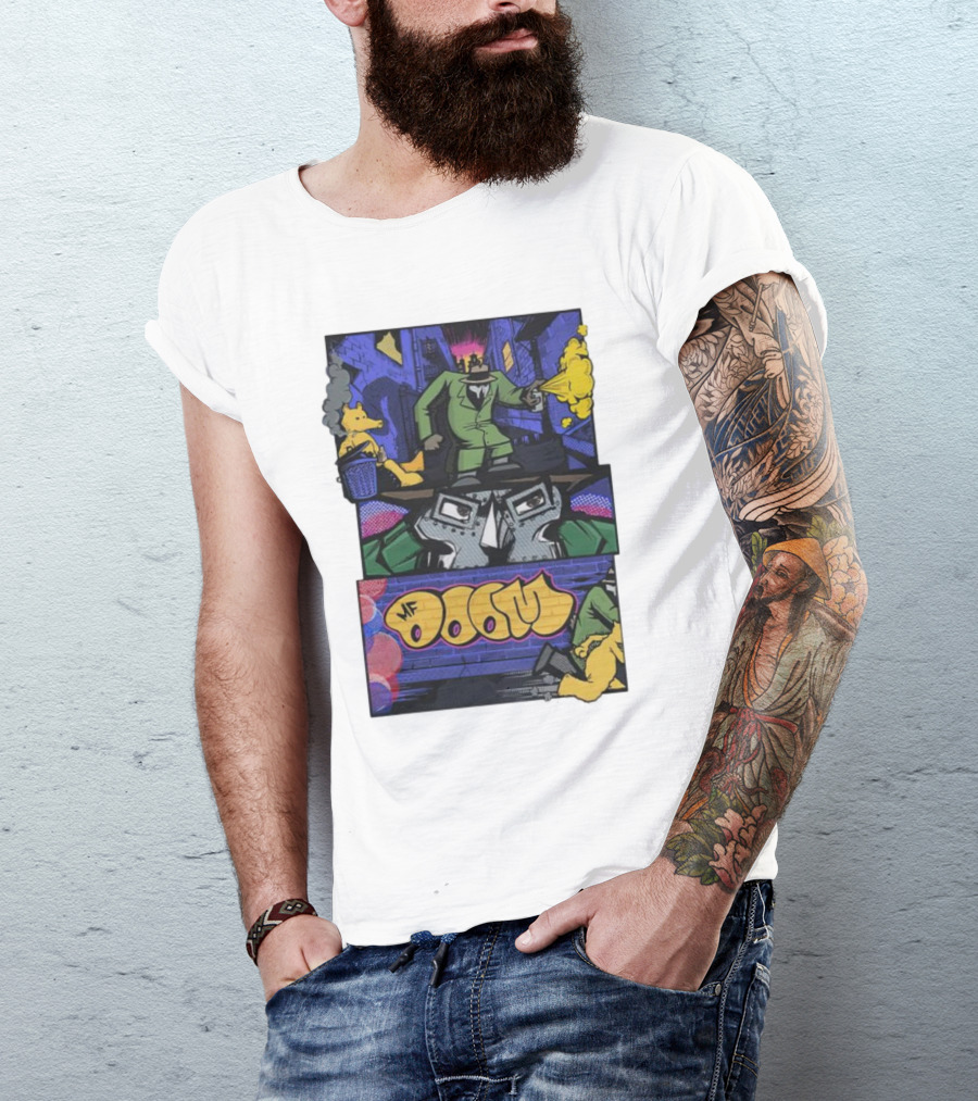MF Doom Graffiti Comic Street Scene T-Shirt
