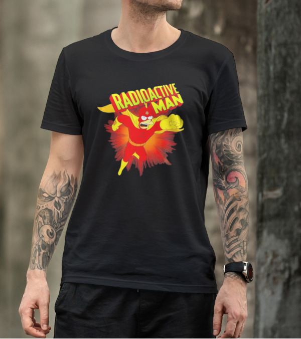 The Simpsons Radioactive Man Superhero Burst Action T-Shirt