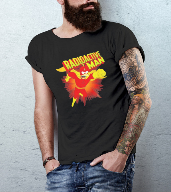 The Simpsons Radioactive Man Superhero Burst Action T-Shirt