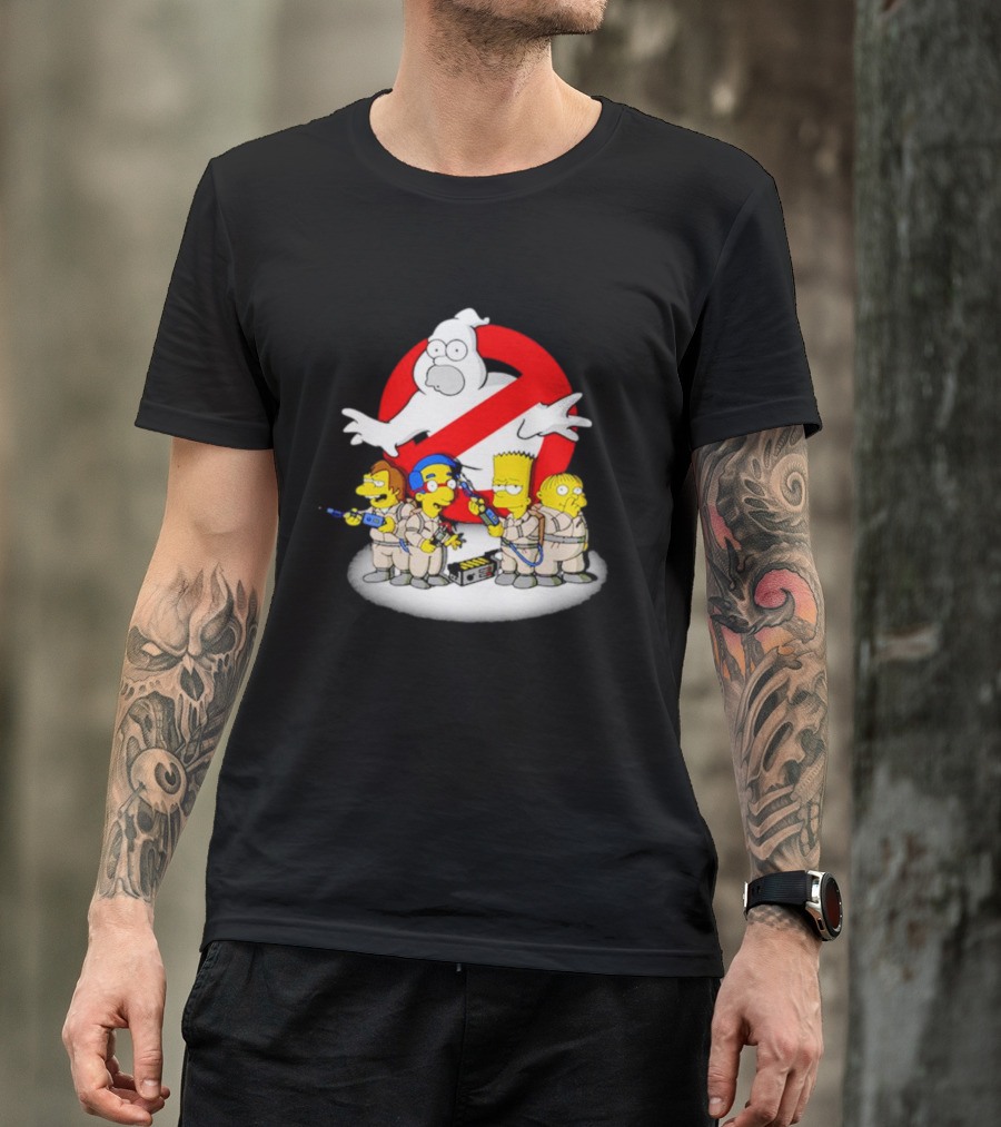 The Simpsons Bart And Friends Ghostbusters Crossover Homer No-Ghost T-Shirt