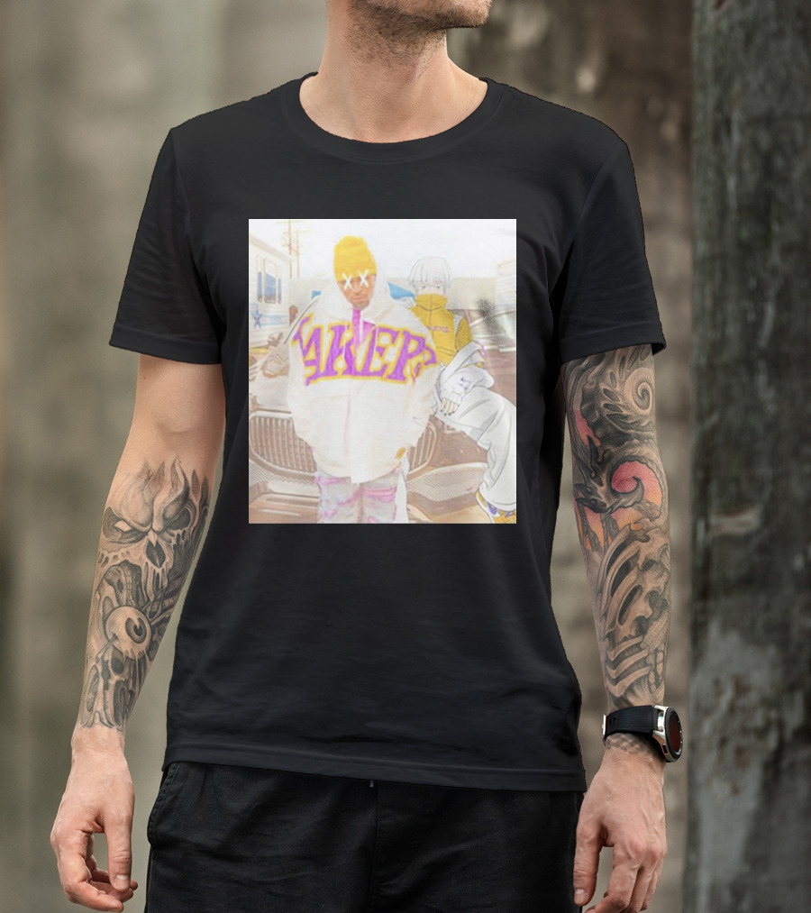 Chris Brown Lakers Jacket X Toge Inumaki Cursed Speech Collaboration T-Shirt
