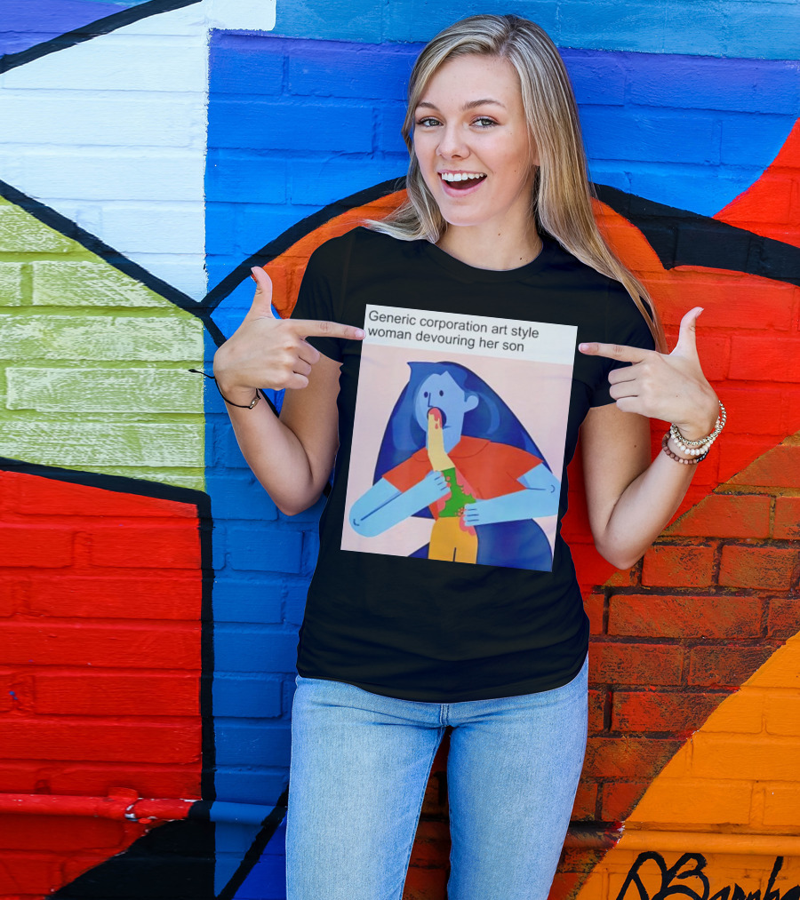 Generic Corporation Art Style Woman Devouring Her Son T-Shirt