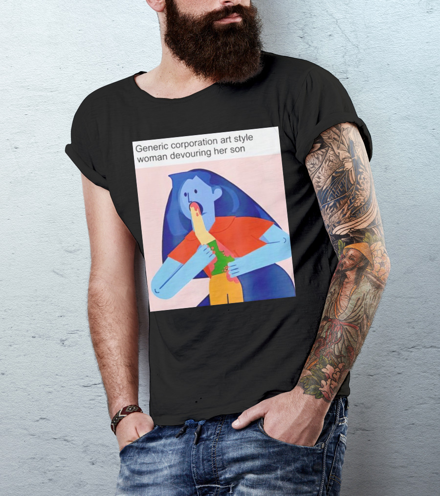 Generic Corporation Art Style Woman Devouring Her Son T-Shirt