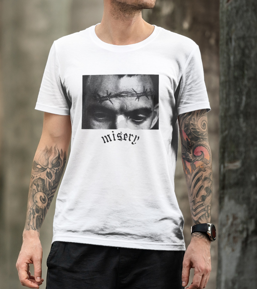 Misery Barbed Wire Forehead Face T-Shirt