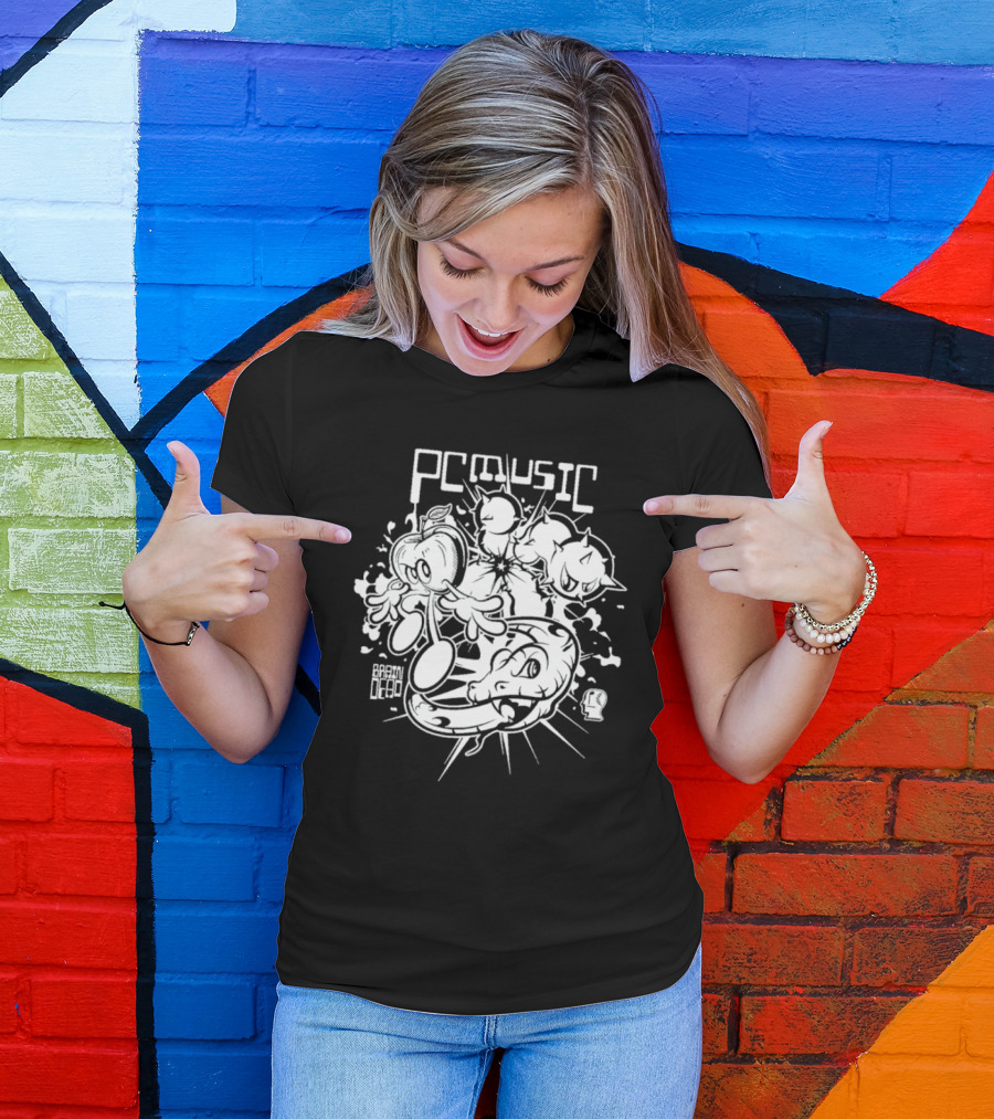 Brain Dead X PC Music Vintage Cartoon Snake And Vegetable Characters T-Shirt