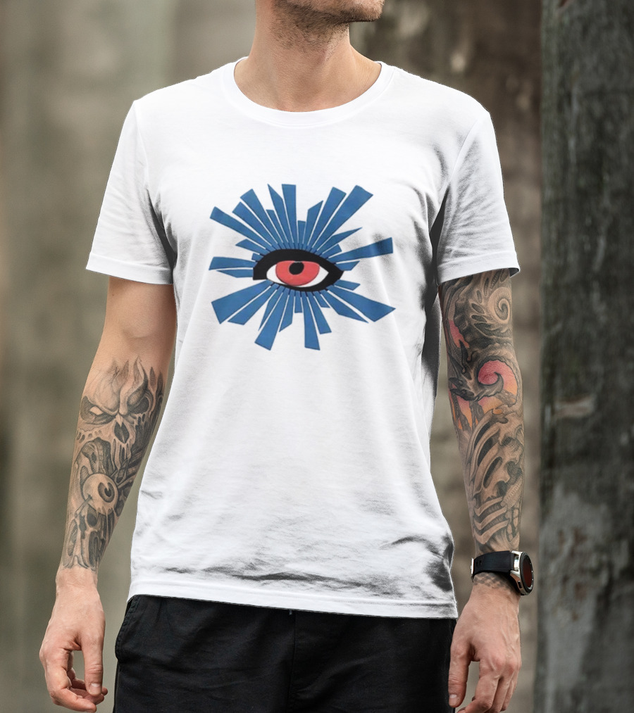 House Of Errors Eye Design With Radiant Blue And Red Iconic Elements T-Shirt