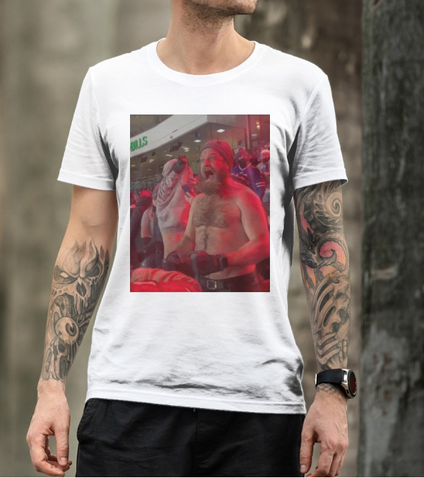 Buffalo Bills Shirtless Fan Game Day Excitement Ryan Fitzpatrick Scream T-Shirt