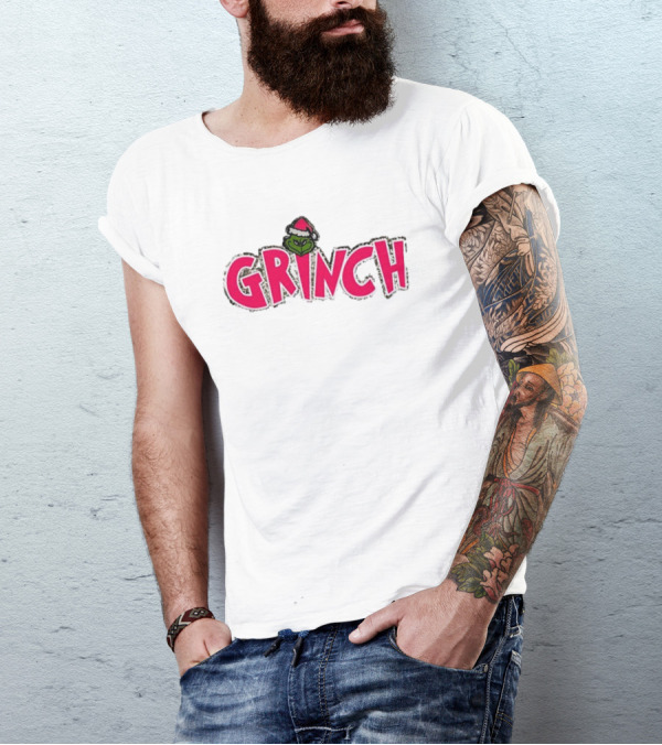 Grinch Pink Southern Shack Santa Hat T-Shirt
