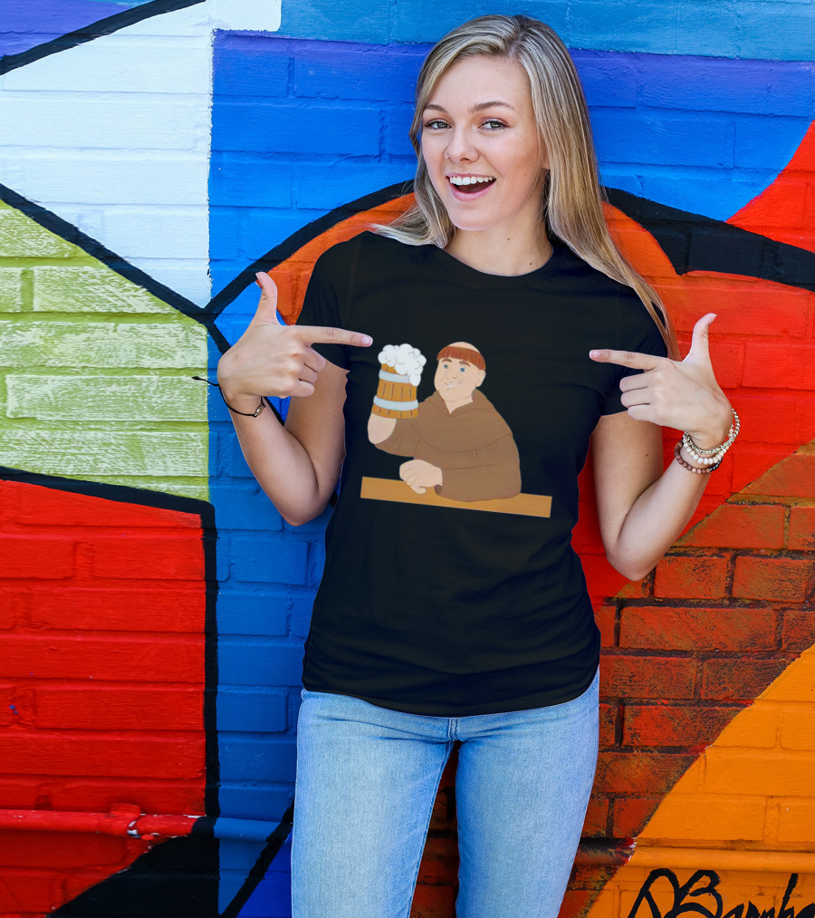 Socktoberfest Monk Raising Beer Mug T-Shirt