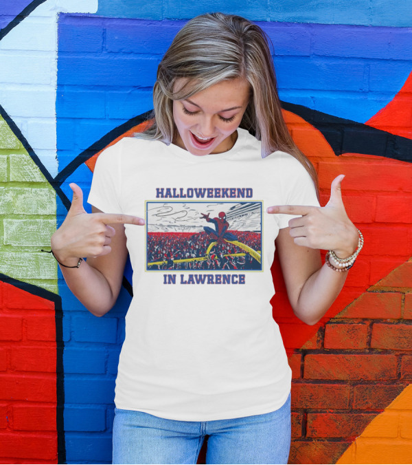 Halloweekend In Lawrence Spider Man Event Crowd Scene T-Shirt
