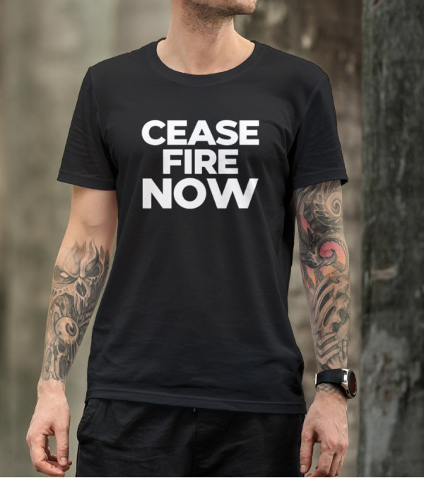 CEASE FIRE NOW Bold Impact T-Shirt