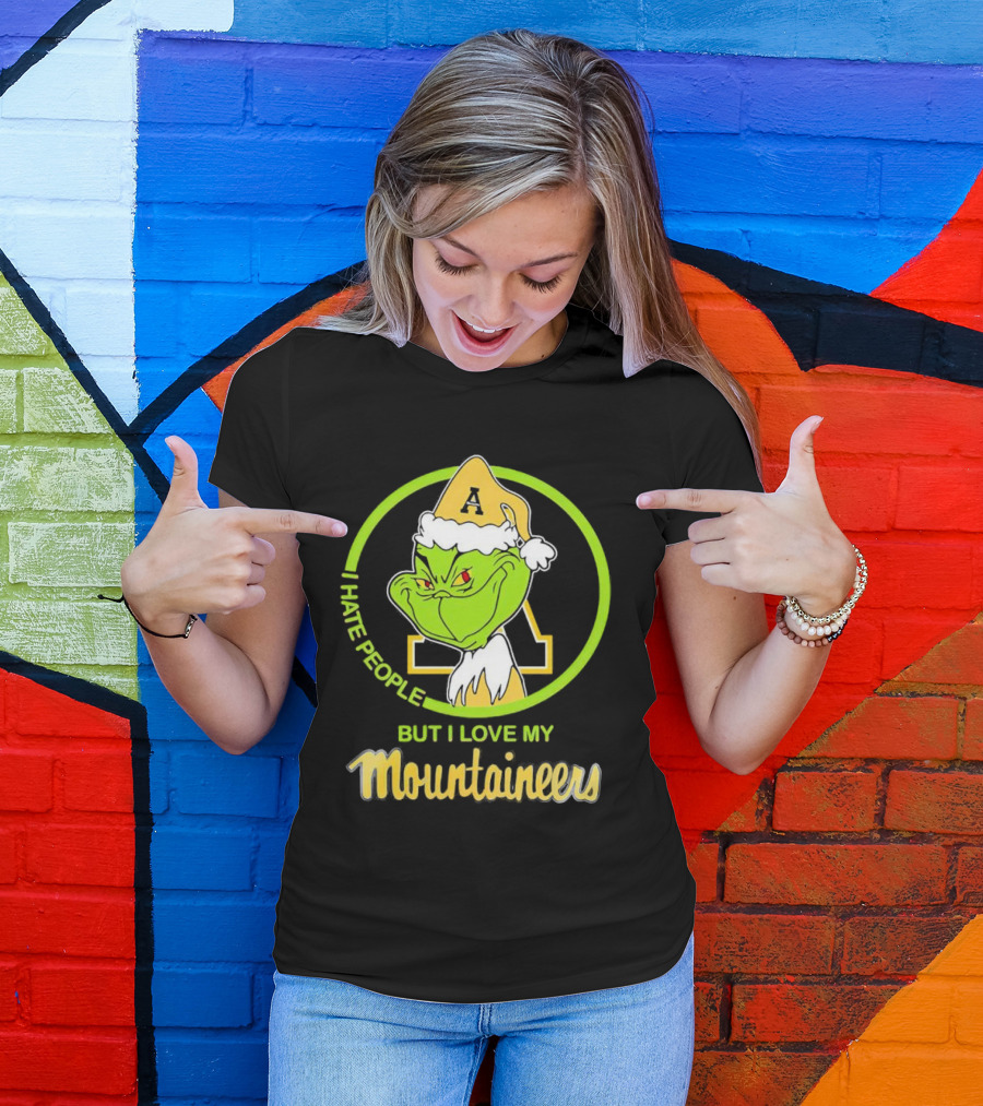 Grinch I Hate People But I Love My Appalachian State Mountaineers Christmas T-Shirt