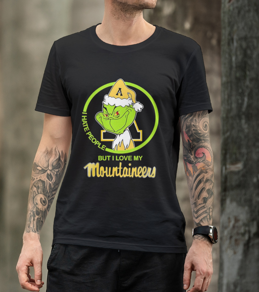 Grinch I Hate People But I Love My Appalachian State Mountaineers Christmas T-Shirt