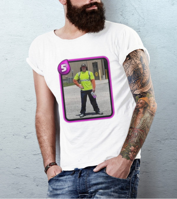 Sam Sulek Clash Royale Card Style Construction Worker T-Shirt