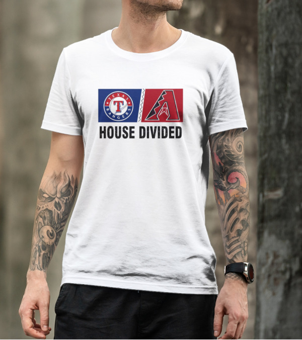 Texas Rangers Arizona Diamondbacks House Divided T-Shirt
