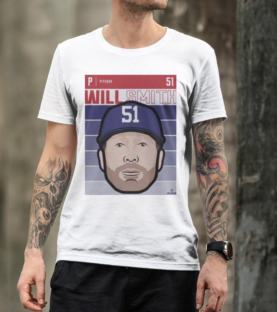 Will Smith Pitcher 51 Texas Fade Baseball T-Shirt
