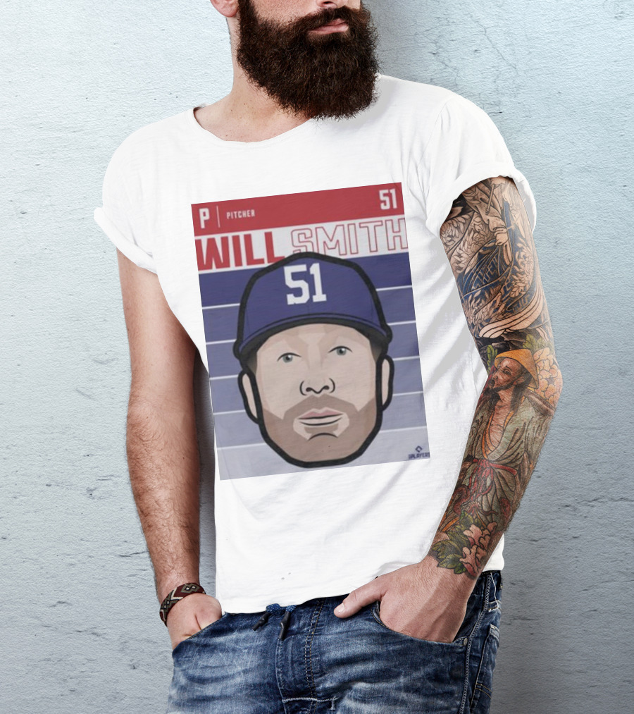 Will Smith Pitcher 51 Texas Fade Baseball T-Shirt