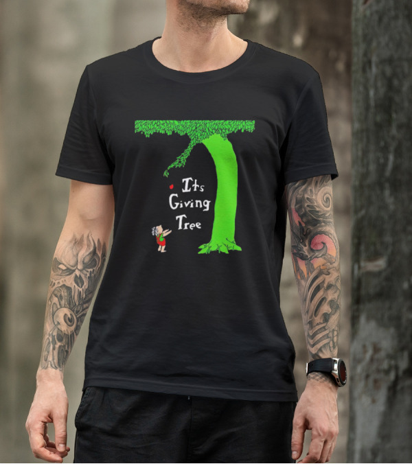 Its Giving Tree With Child And Green Tree T-Shirt