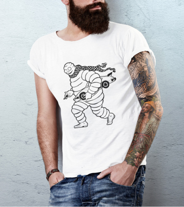 One Hell Of A Town Thief Michelin Man Carrying Car T-Shirt