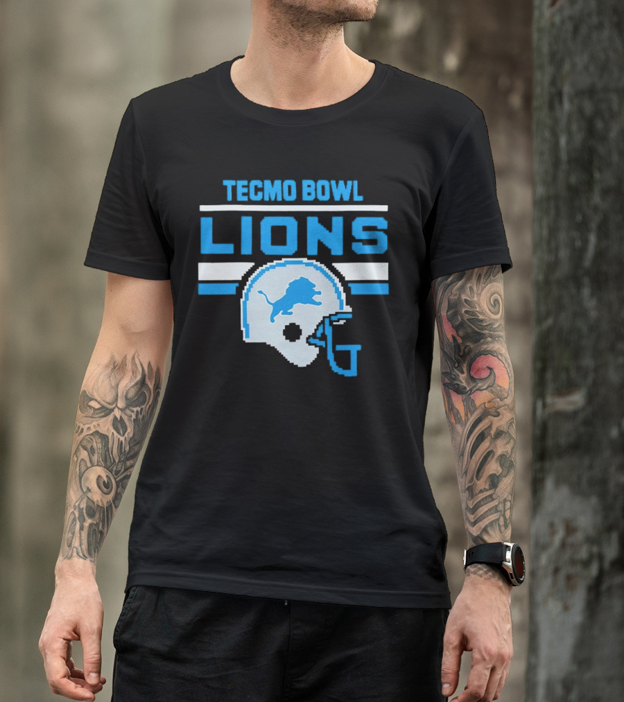 Tecmo Bowl Lions Helmet Detroit T-Shirt