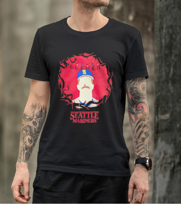 Eleven Stranger Things Style Seattle Mariners Baseball T-Shirt