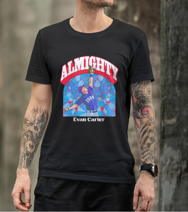Evan Carter Almighty Baseball Texas T-Shirt