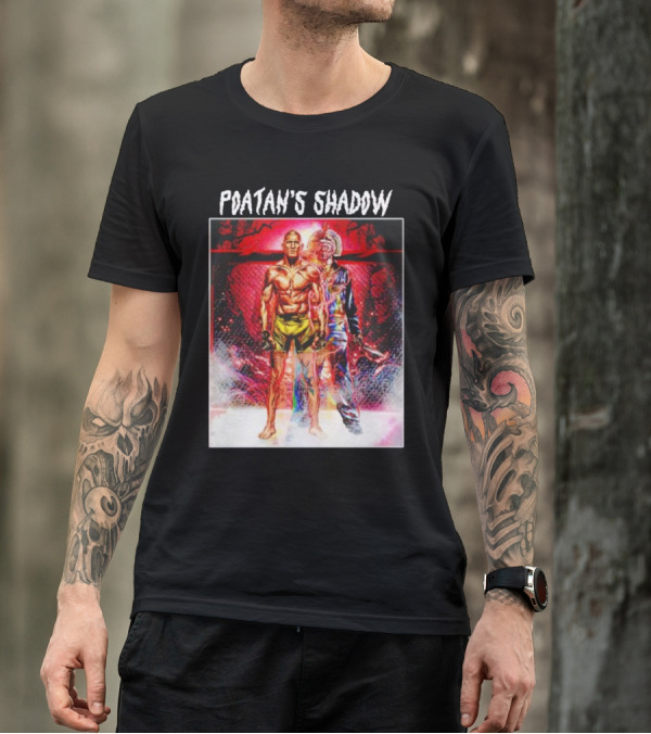 Poatan's Shadow Dual Persona Warrior In Fight Arena T-Shirt