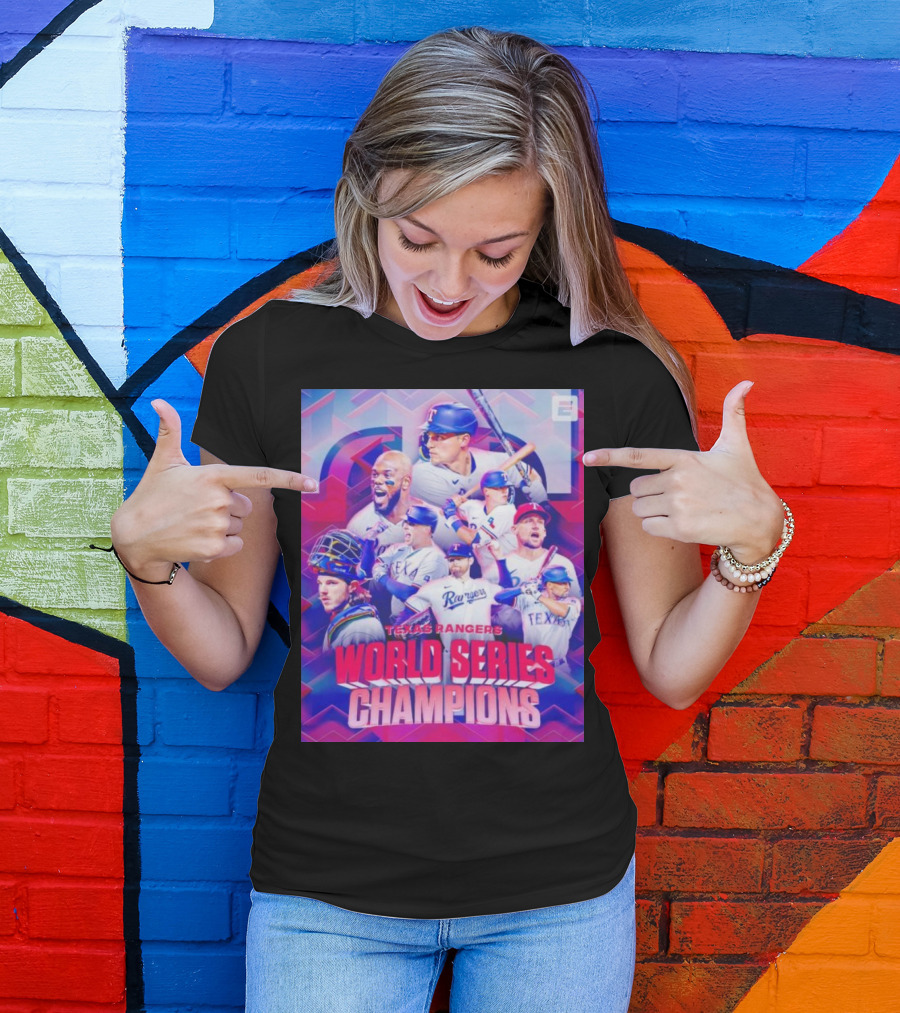 Texas Rangers World Series Champions ESPN Baseball Team Players T-Shirt
