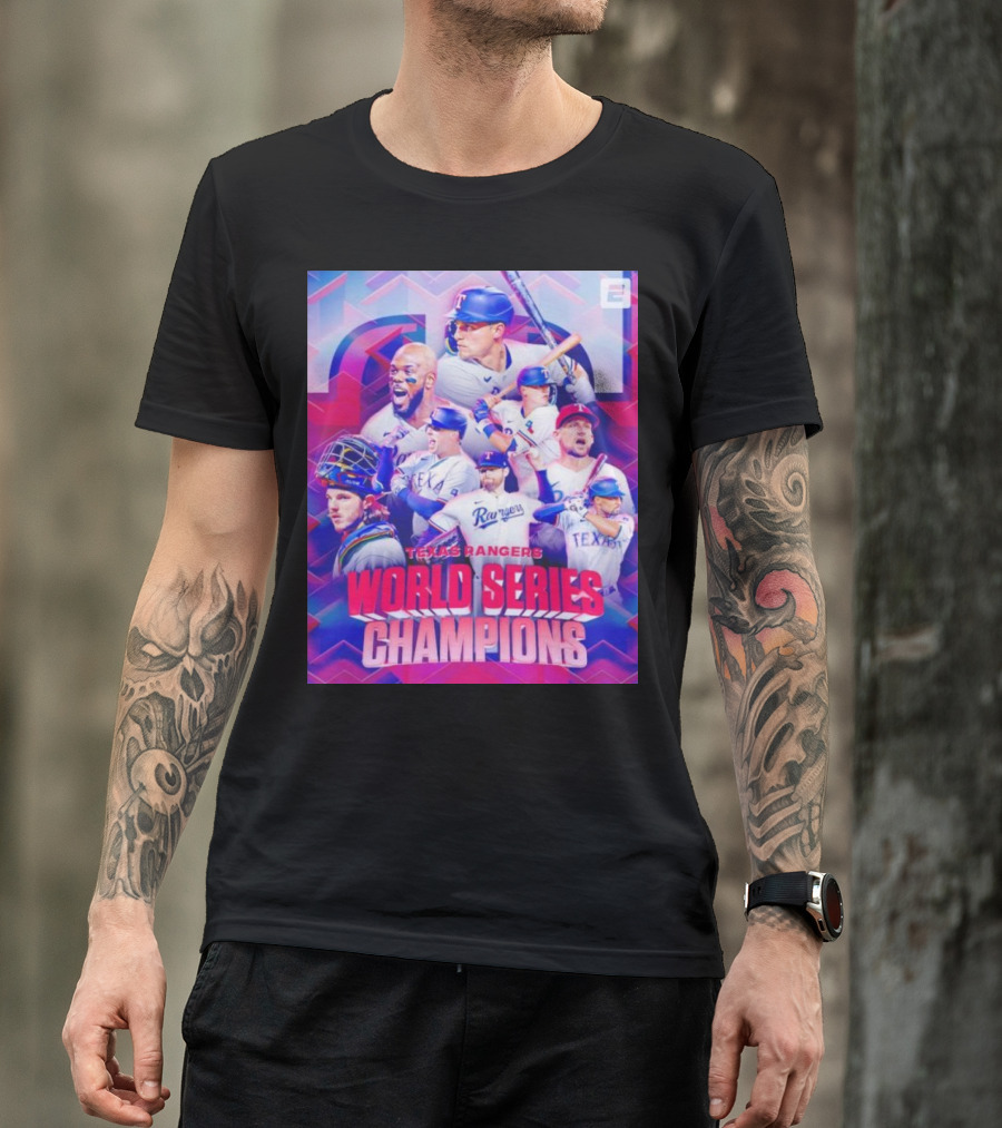 Texas Rangers World Series Champions ESPN Baseball Team Players T-Shirt