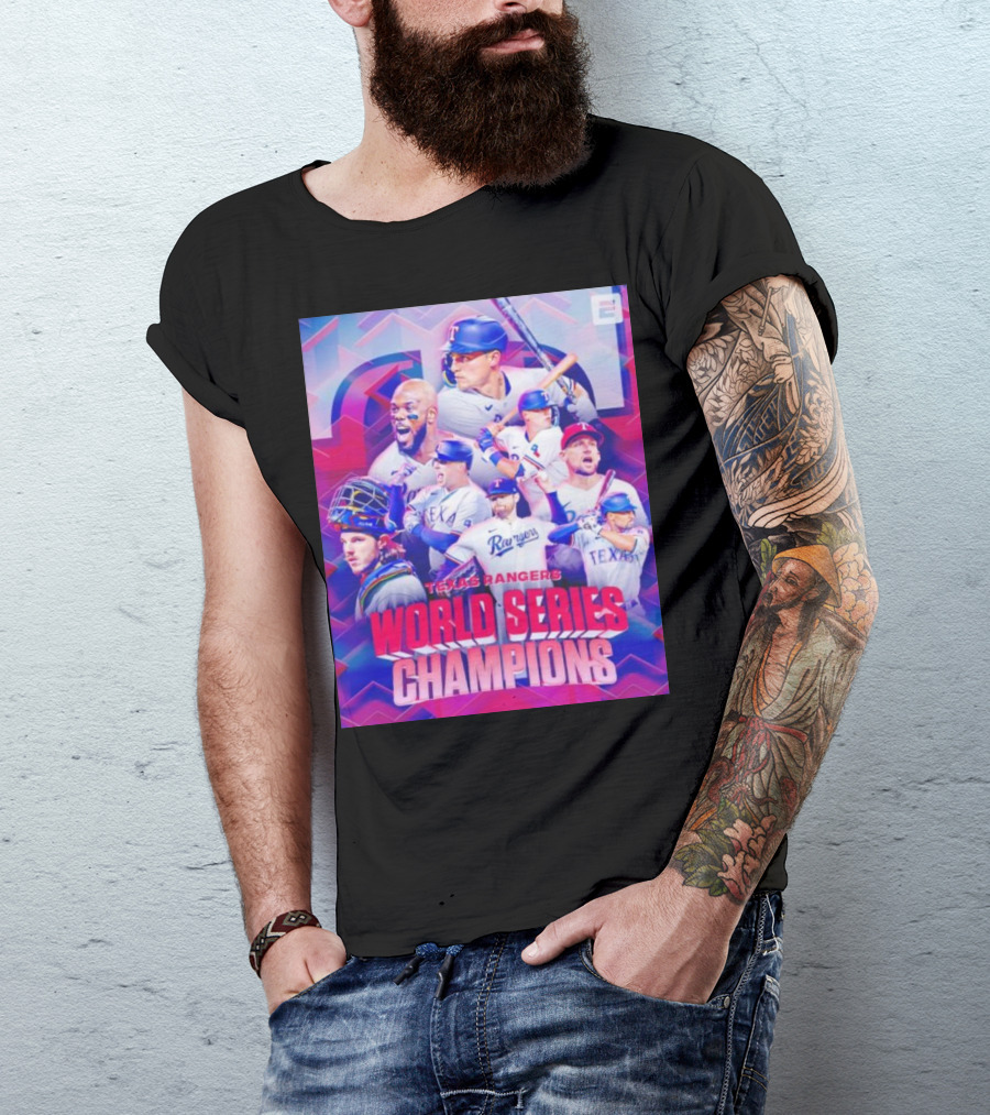 Texas Rangers World Series Champions ESPN Baseball Team Players T-Shirt
