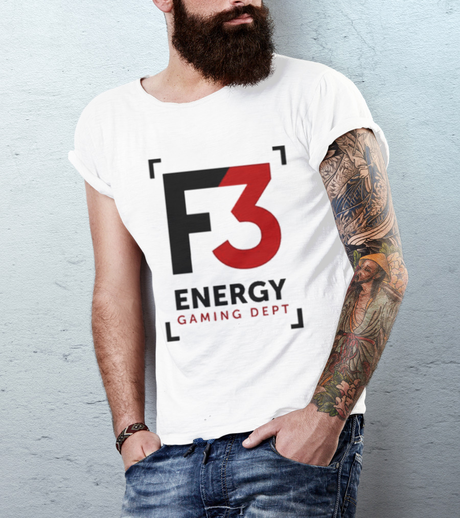 F3 Energy Gaming Dept Bold Red And Black T-Shirt