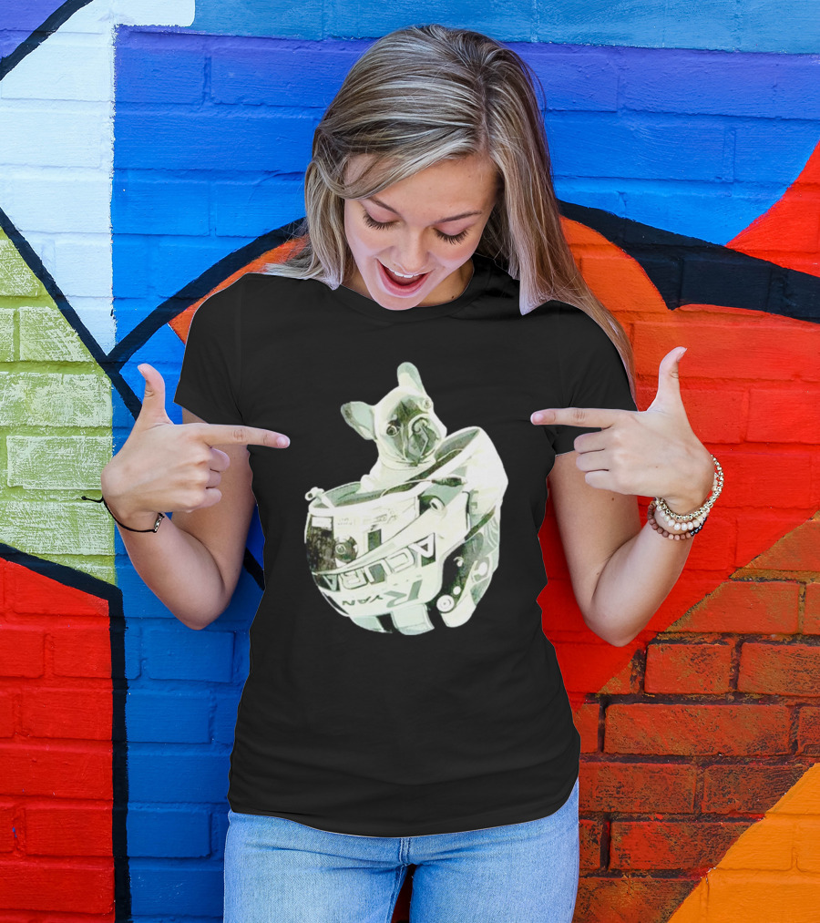 Franklin Beans Eversley French Bulldog Racing Helmet Acura Formula T-Shirt