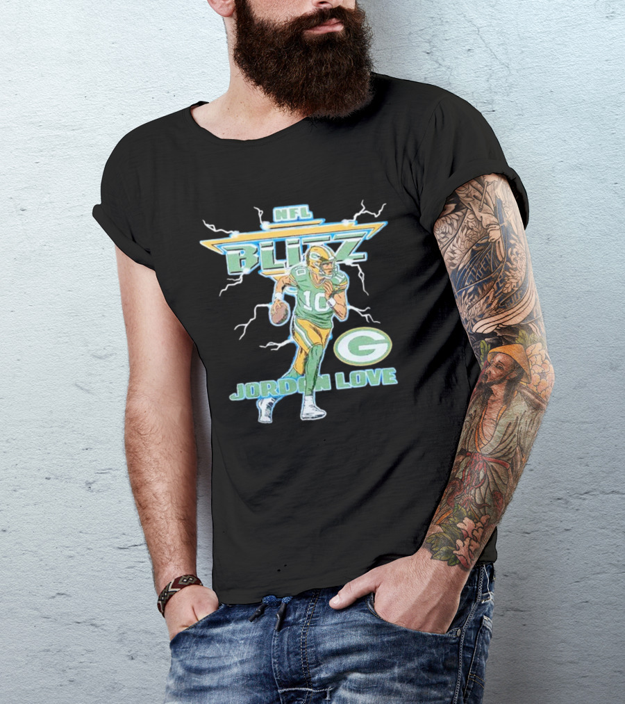 NFL Blitz Jordan Love Packers T-Shirt
