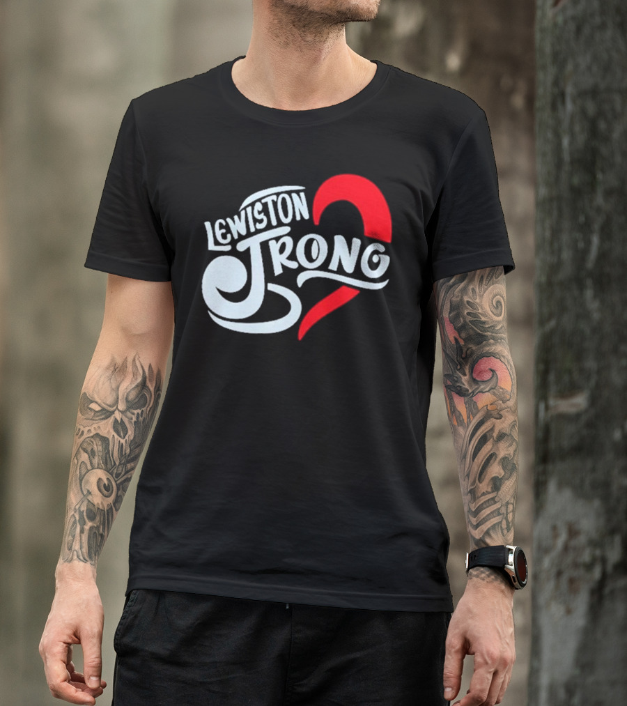 Lewiston Strong Heart Symbol Maine Resilience T-Shirt