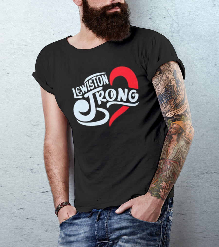 Lewiston Strong Heart Symbol Maine Resilience T-Shirt