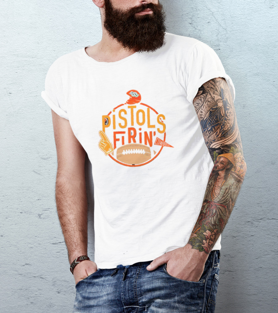 OSU Pistols Firin’ Foam Finger Helmet Cowboys Football T-Shirt