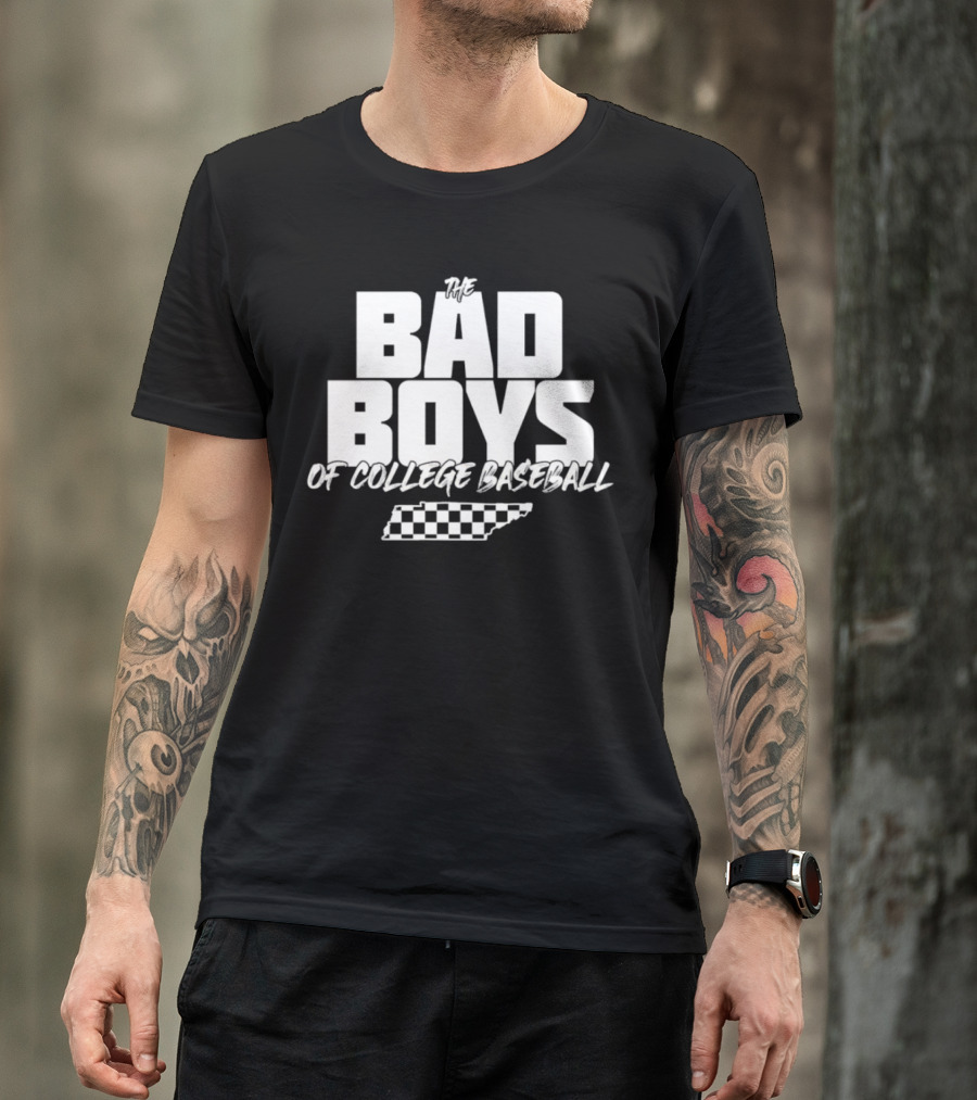 The Bad Boys Of College Baseball Tennessee Checkerboard State T-Shirt