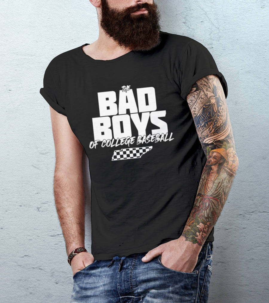The Bad Boys Of College Baseball Tennessee Checkerboard State T-Shirt