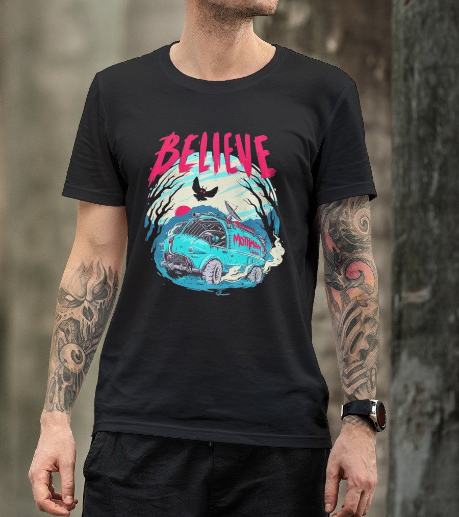 Believe Mothman Shadow Van Adventure T-Shirt