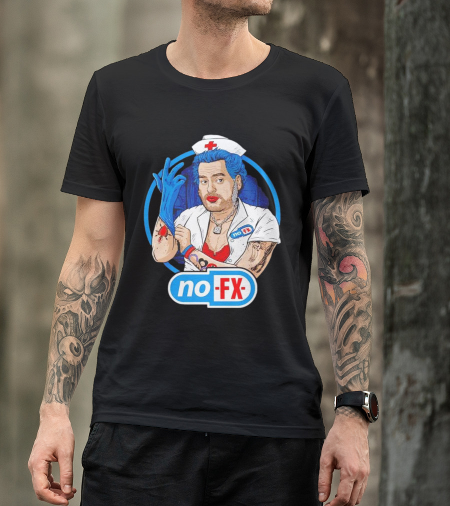NOFX Nurse Punk Mike Tattoo Cartoon T-Shirt