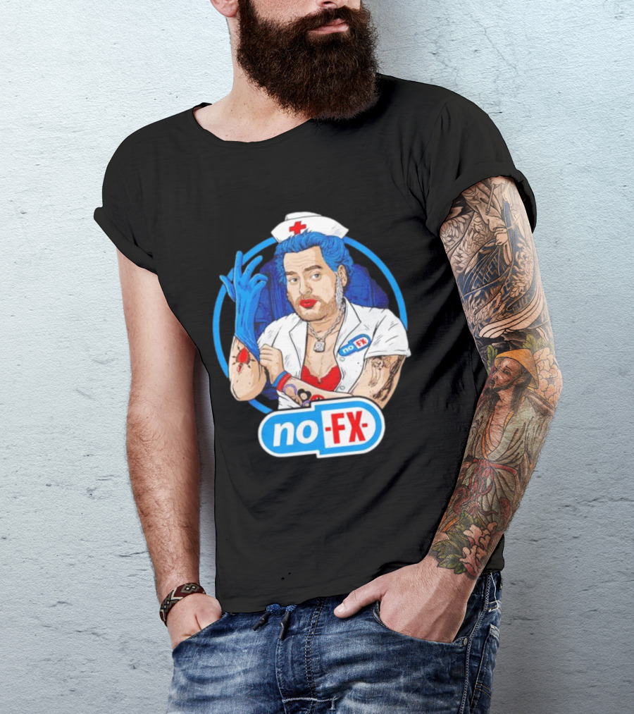 NOFX Nurse Punk Mike Tattoo Cartoon T-Shirt