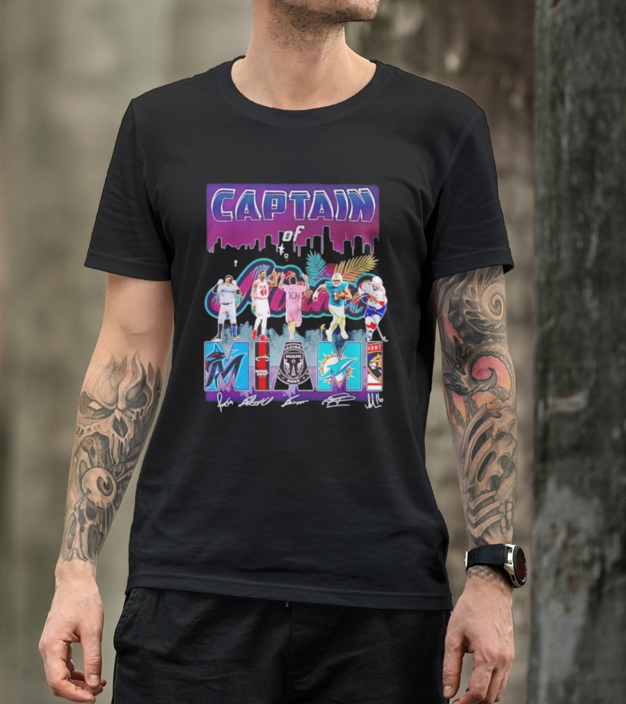 Captain Of Miami Marlins Heat Inter Dolphins Panthers T-Shirt