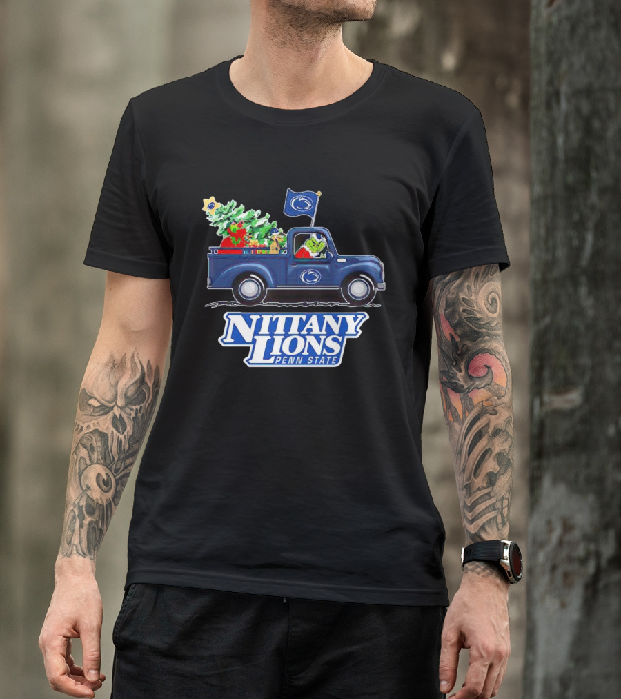 Grinch Driving Christmas Truck Nittany Lions Penn State T-Shirt