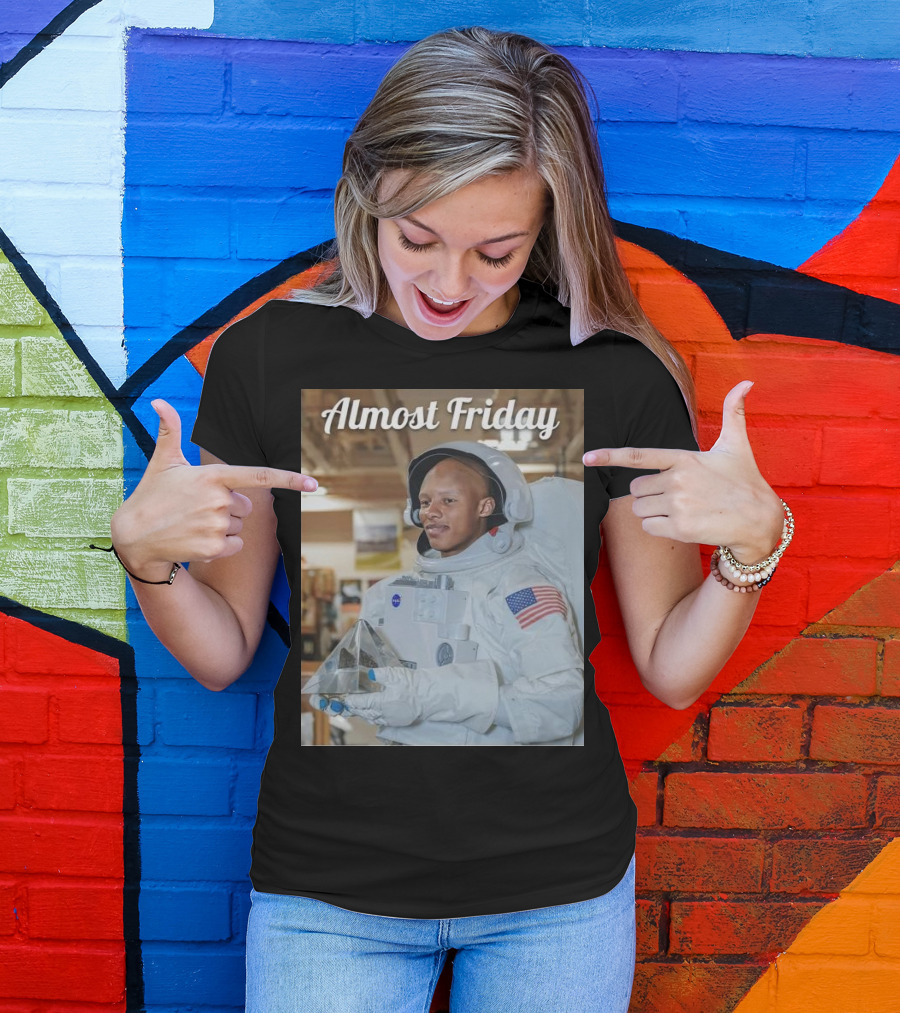 Almost Friday Josh Dobbs Passtronaut Astronaut Suit NASA Flag T-Shirt