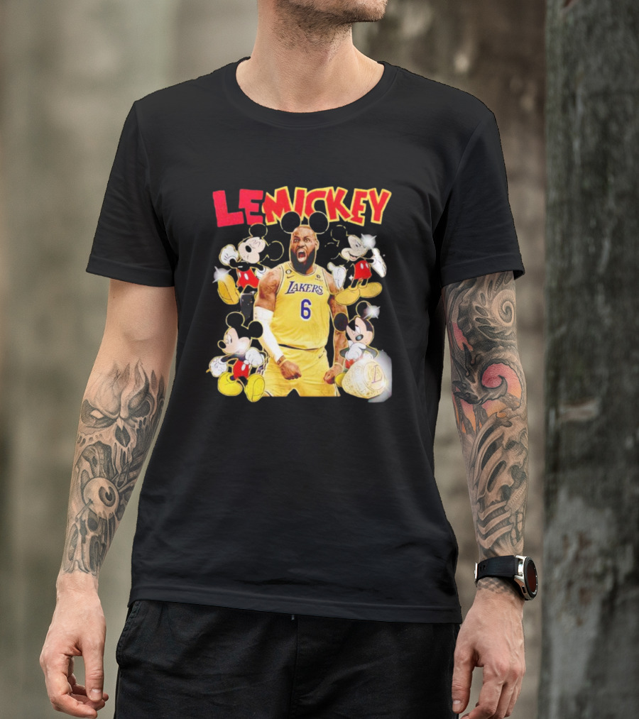 LeMickey LeBron James Lakers With Mickey Characters T-Shirt