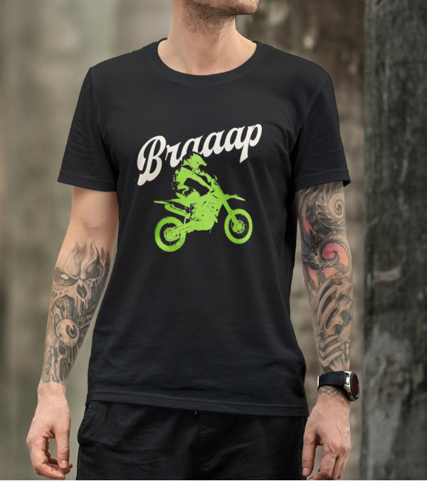 Braaap Moto Dirt Bike Racer In Action T-Shirt
