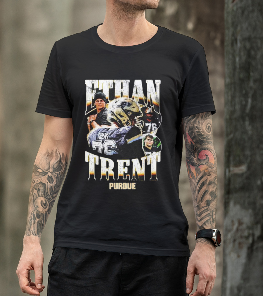 Ethan Trent Purdue Picture Collage 76 Football T-Shirt