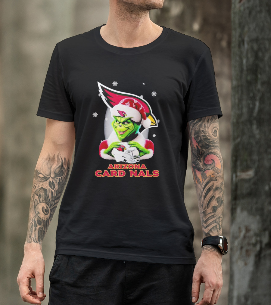 Grinch Arizona Cardinals Christmas Football Fan Festivities T-Shirt